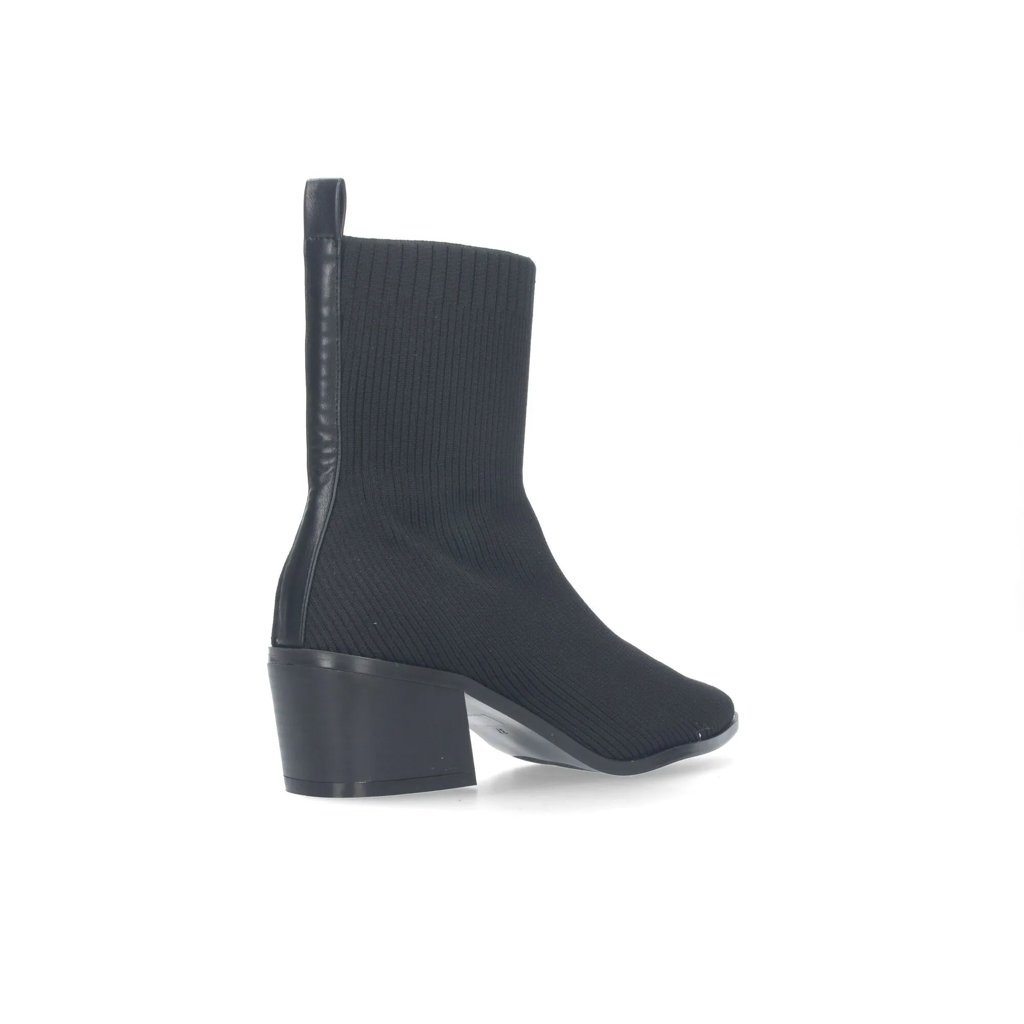 BOTINES DE TACóN MEDIO ESTILO CALCETíN PUNTA FINA MUJER COLOR NEGRO DB2478