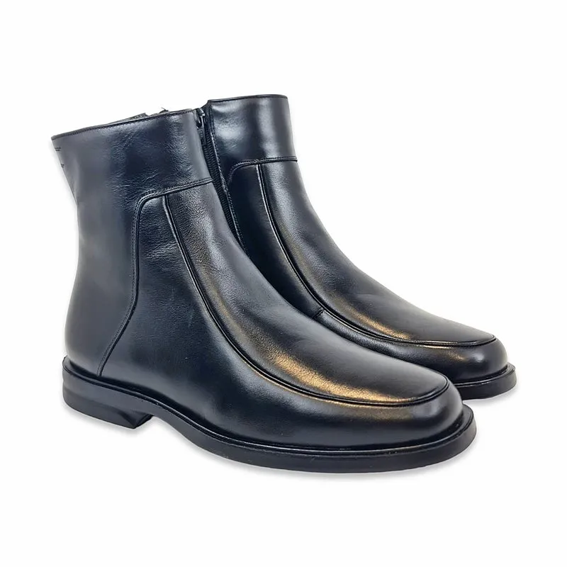 Botines Hombre Piel Piso Goma Forro Borreguillo 6825 Negro, de Latino