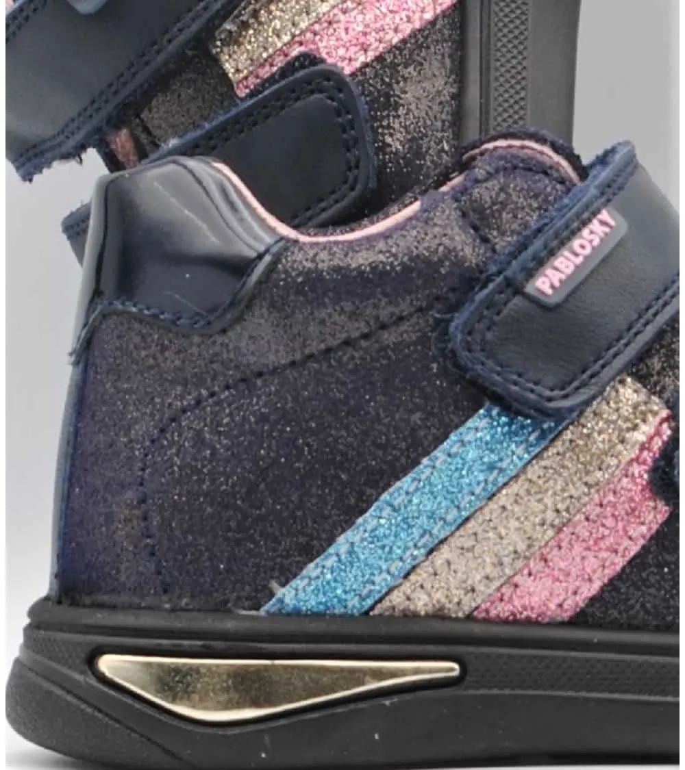 BOTÍNES PABLOSKY NIÑA DOBLE VELCRO AZUL MARINO 020520