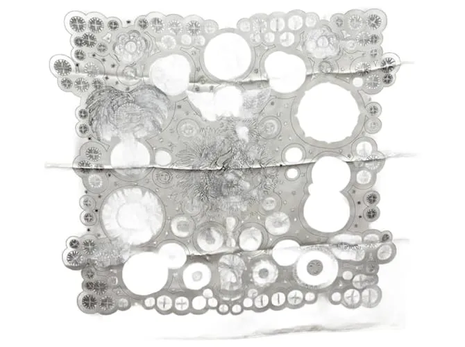 Bufanda Hermès Carré 90 Rey Sol Blanco Crudo 