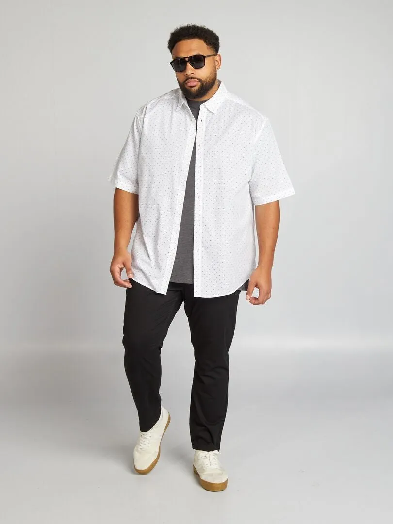 CAMISA DE MANGA CORTA 'PALMERAS'  BLANCO