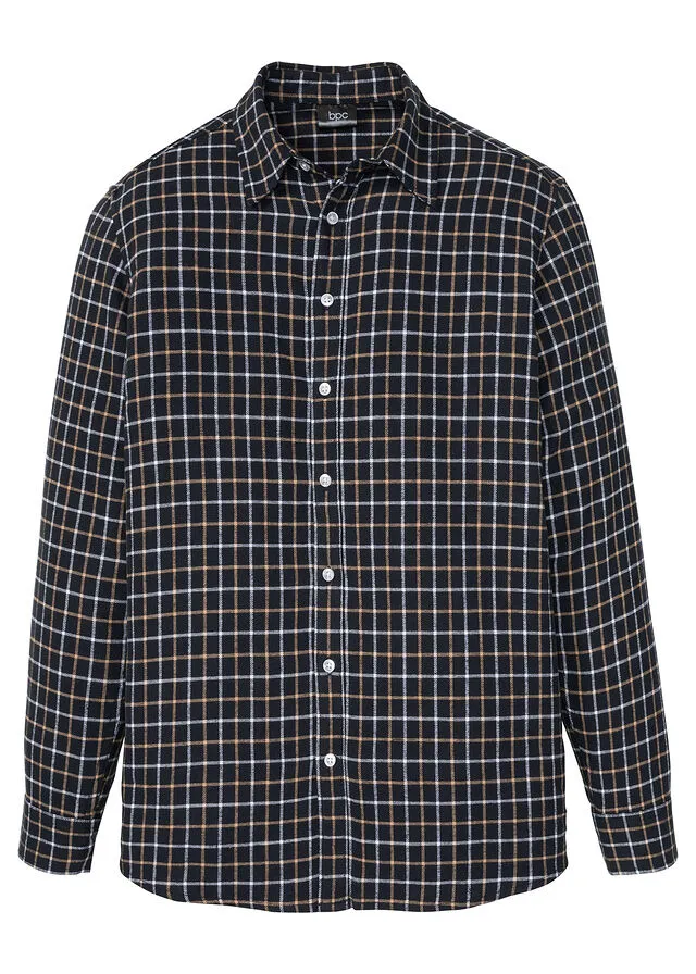 Camisa de manga larga Gris oscuro de cuadros