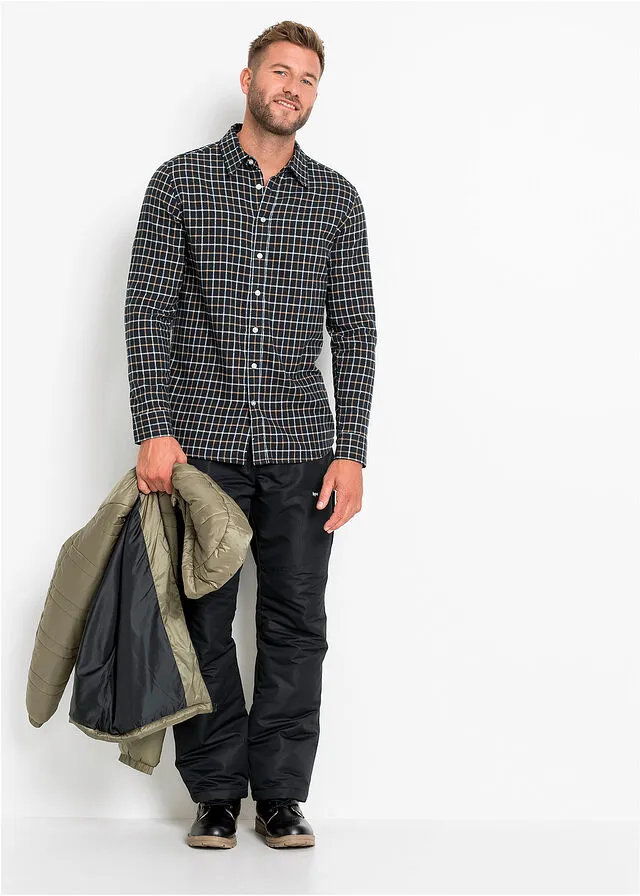 Camisa de manga larga Gris oscuro de cuadros