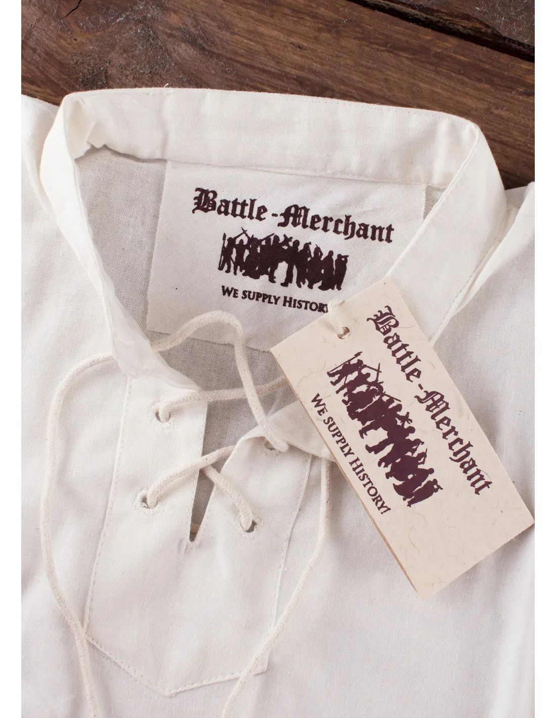 Camisa medieval blanco natural para niño, Colin