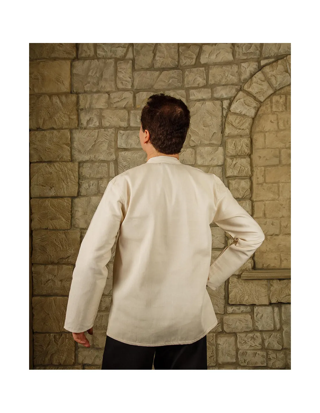 Camisa medieval en algodón crema modelo Leomar