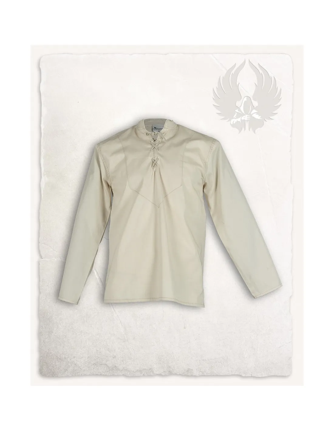 Camisa medieval en algodón crema modelo Leomar