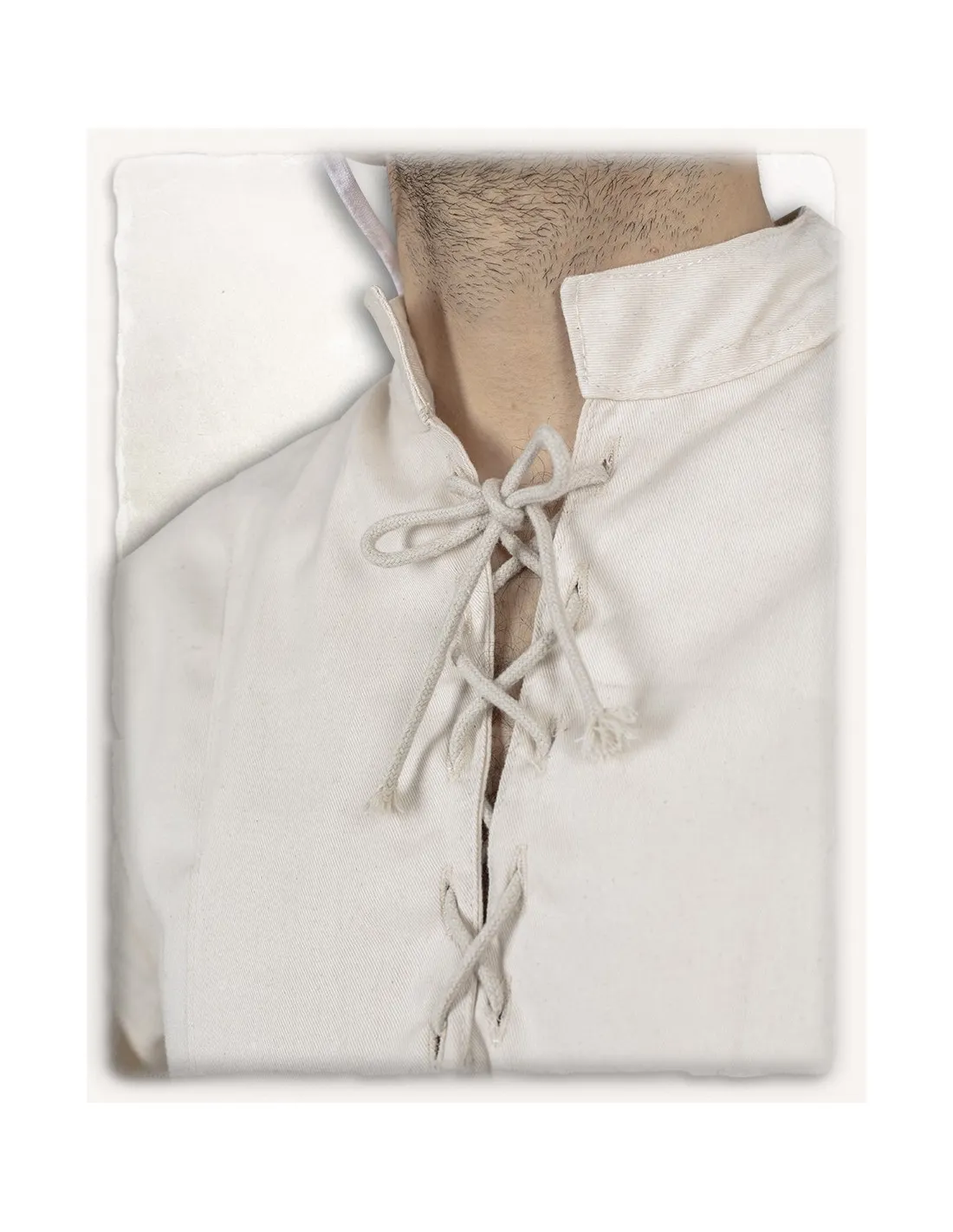 Camisa medieval en algodón crema modelo Leomar