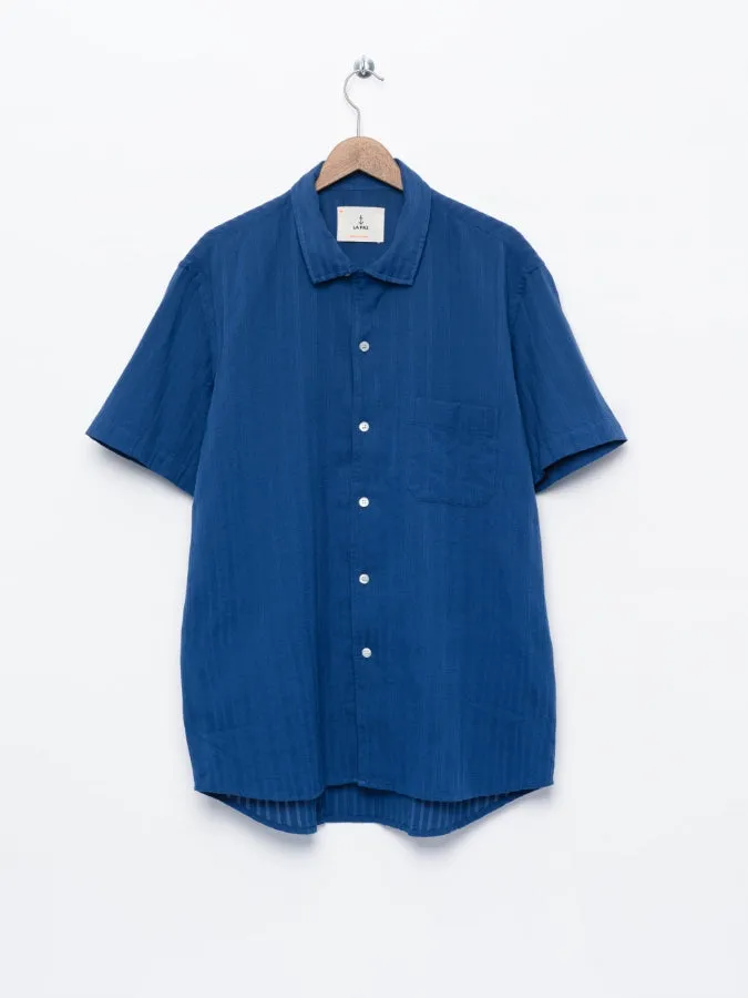 CAMISA TEXTURA MANGA CORTA AZUL