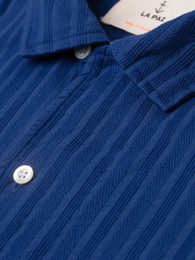 CAMISA TEXTURA MANGA CORTA AZUL
