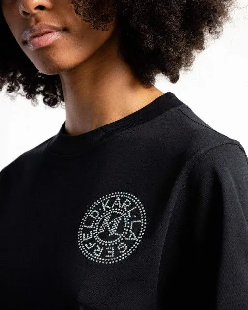 Camiseta corta Karl Lagerfeld 240W1701 Negro