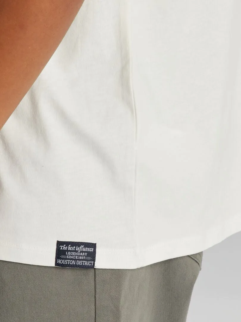 CAMISETA DE ALGODóN COLORBLOCK CON CUELLO REDONDO +1,90 M  VERDE