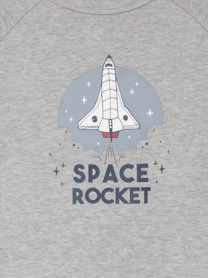 CAMISETA DE MANGA LARGA CON AUTOMáTICOS  SO EASY  GRIS