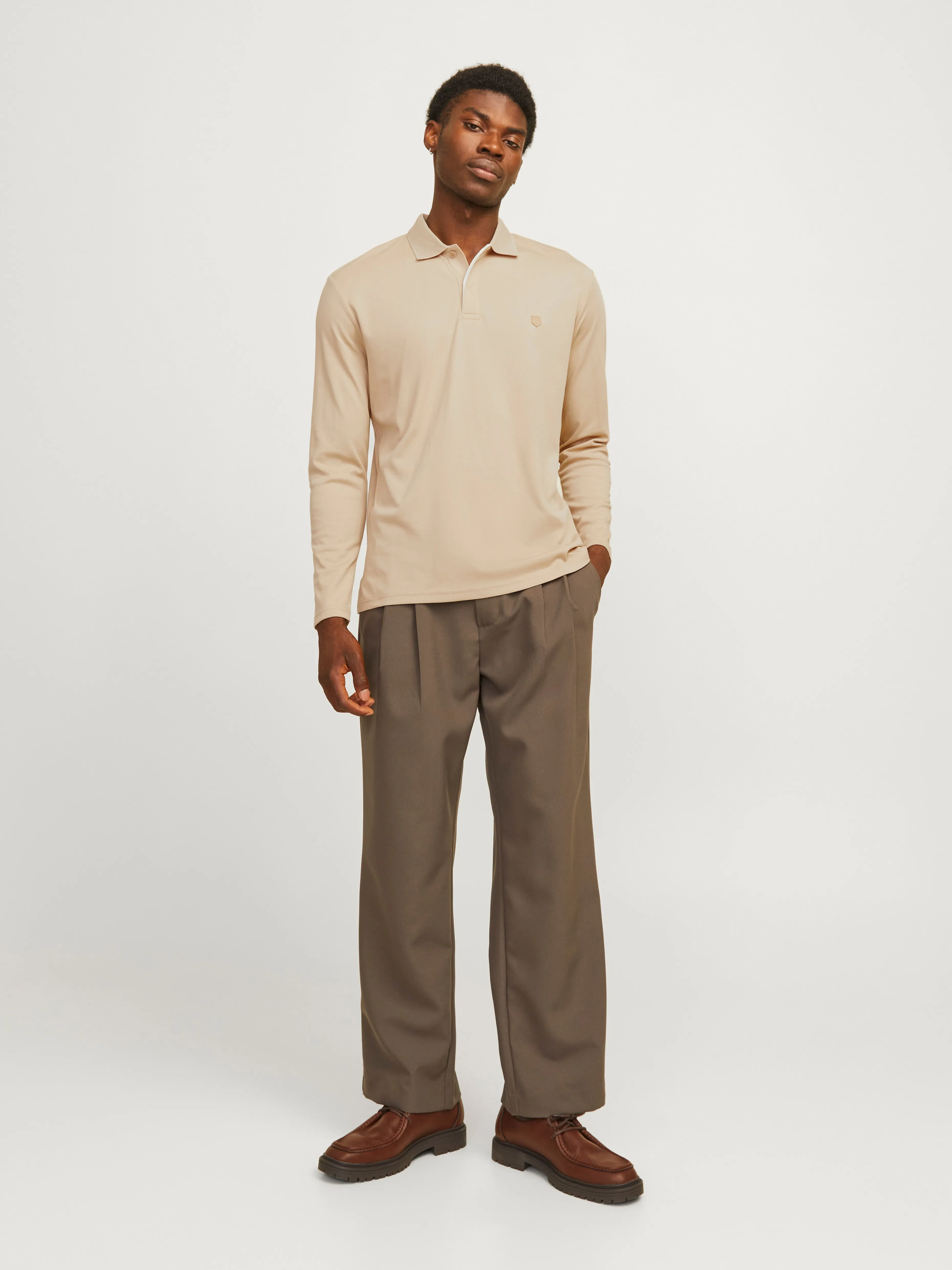 Camiseta Liso Polo | Beige | Jack & Jones®