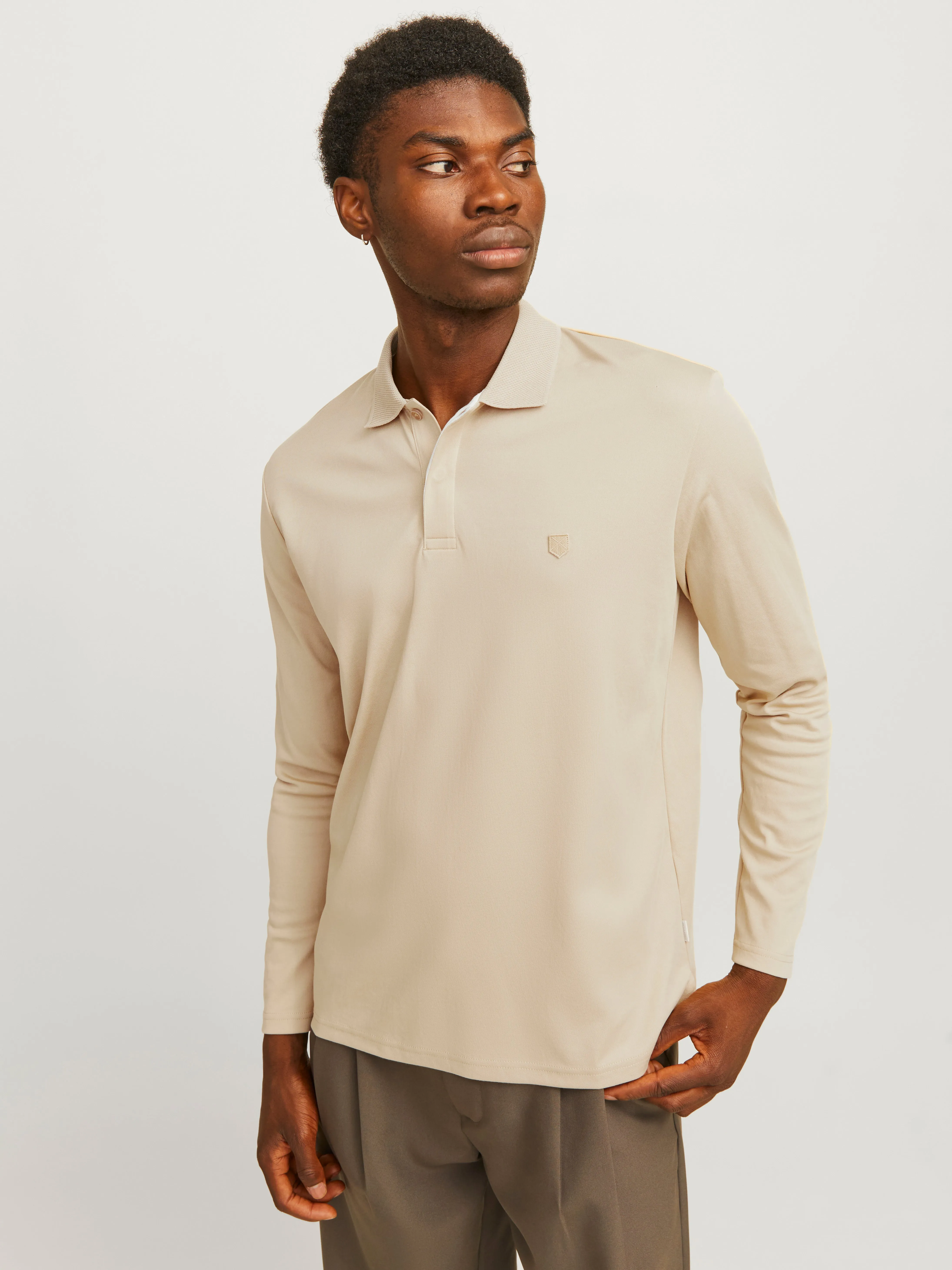 Camiseta Liso Polo | Beige | Jack & Jones®