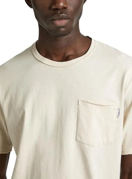 Camiseta Pepe Jeans Carrinson Beige Para Hombre