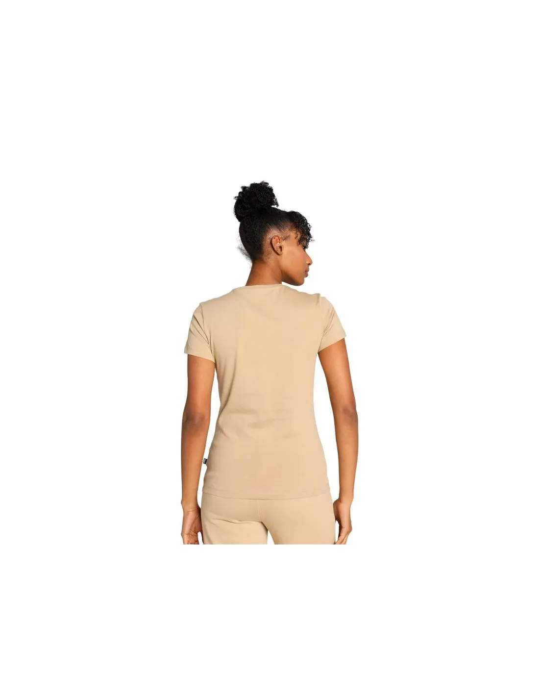 Camiseta Puma Essentials + Embroidery Marrón Mujer