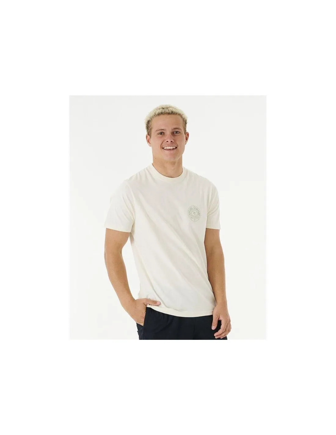 Camiseta Rip Curl Stapler Hombre Blanco
