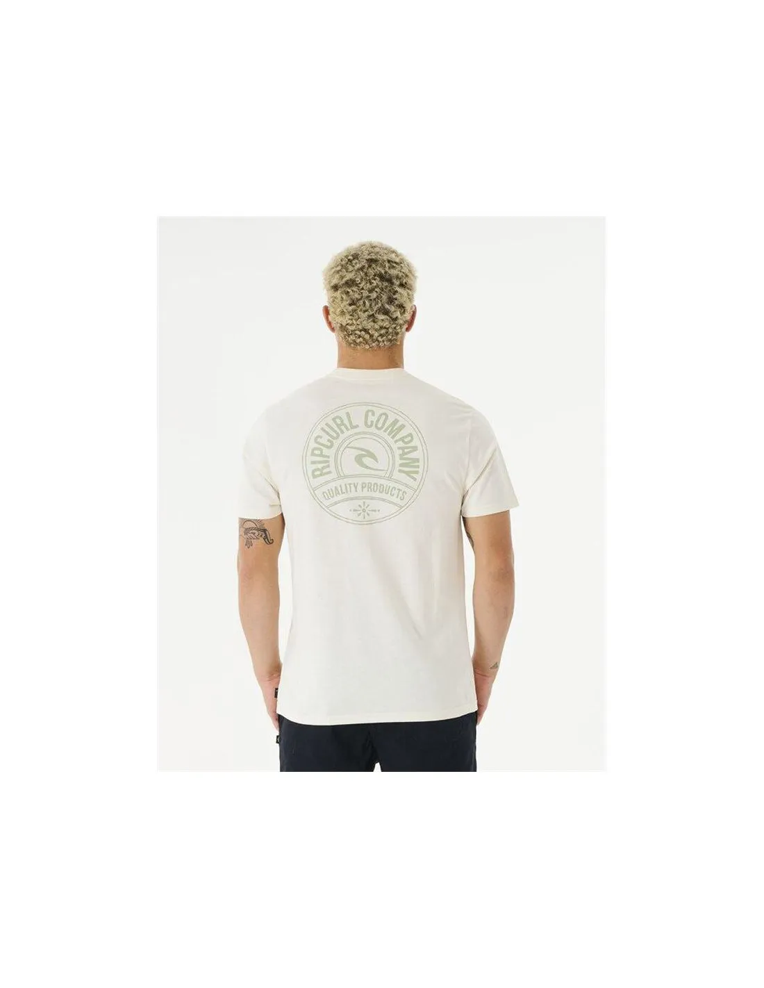 Camiseta Rip Curl Stapler Hombre Blanco