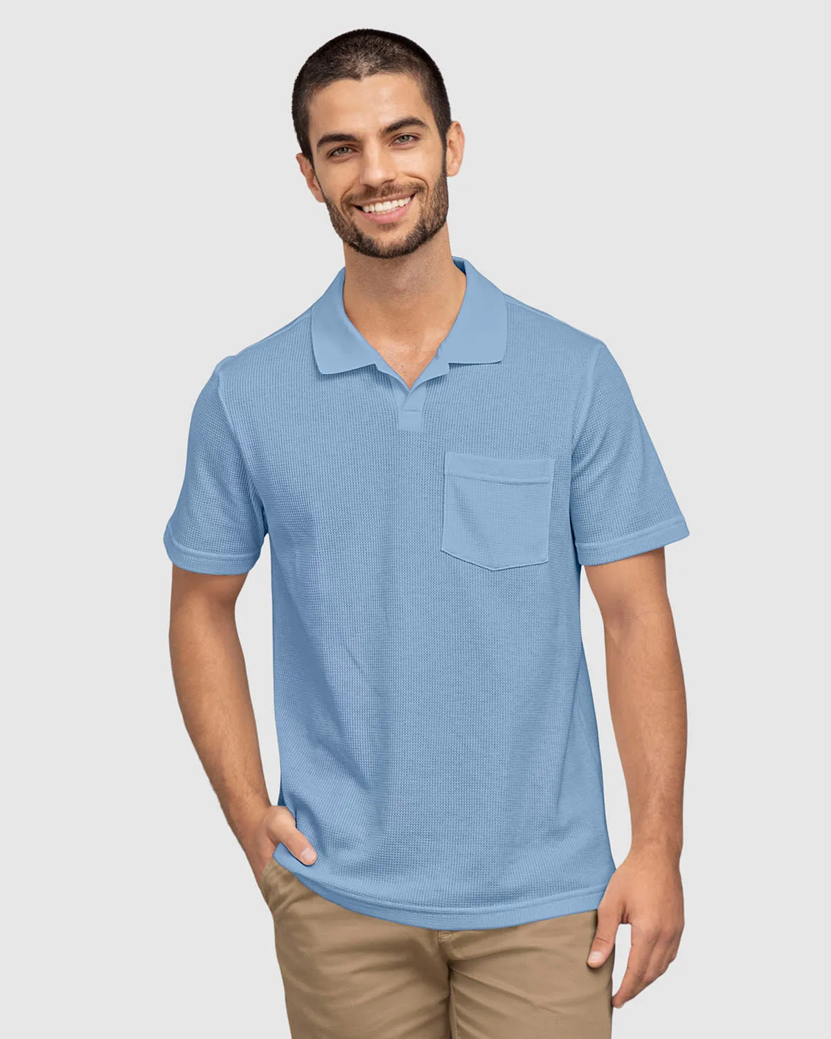 Camiseta tipo polo con bolsillo en frente