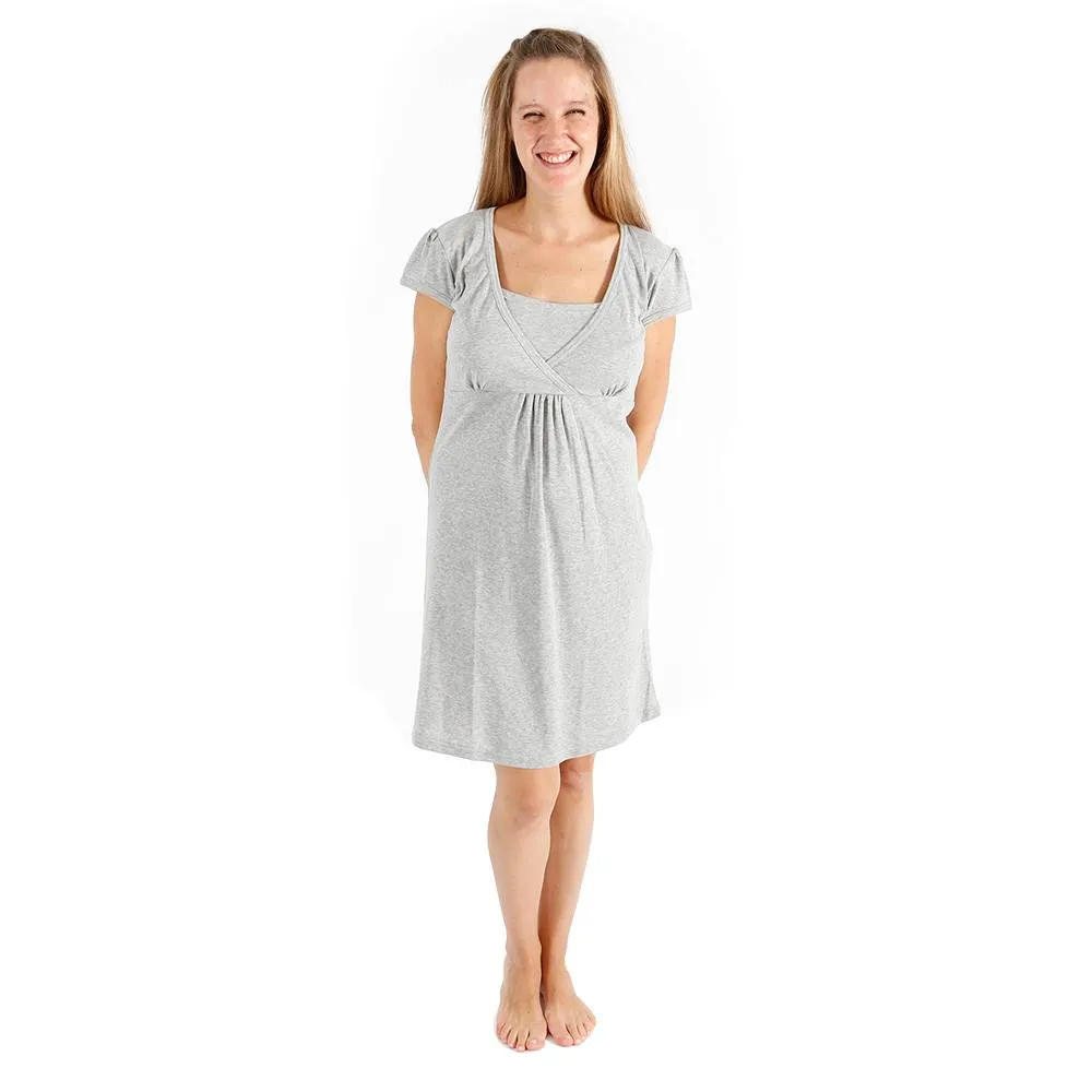 Camisón Premamá y Lactancia Palma Gris
