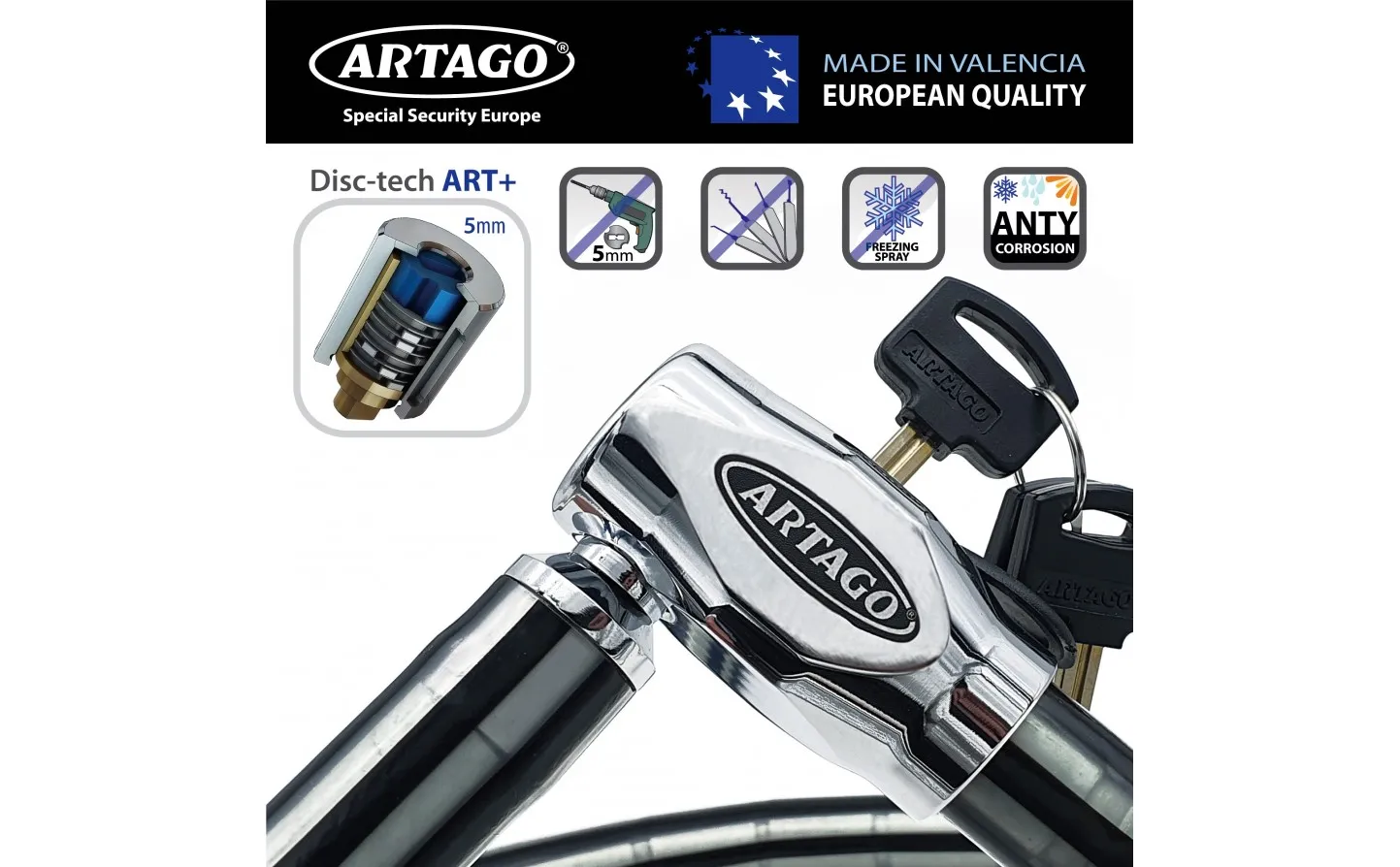 Candado Moto Articulado Artago 53 100 Cm |5310|