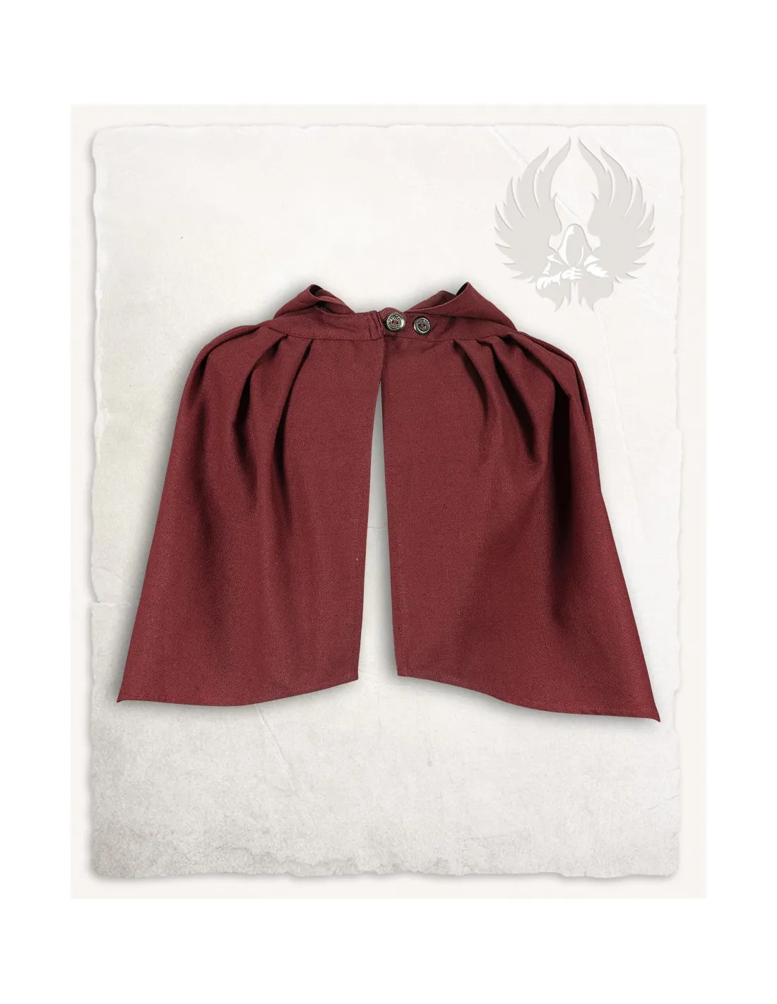 Capa medieval corta de algodón modelo Niko, burdeos