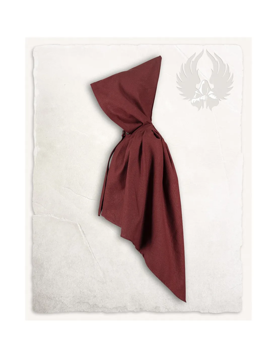 Capa medieval corta de algodón modelo Niko, burdeos