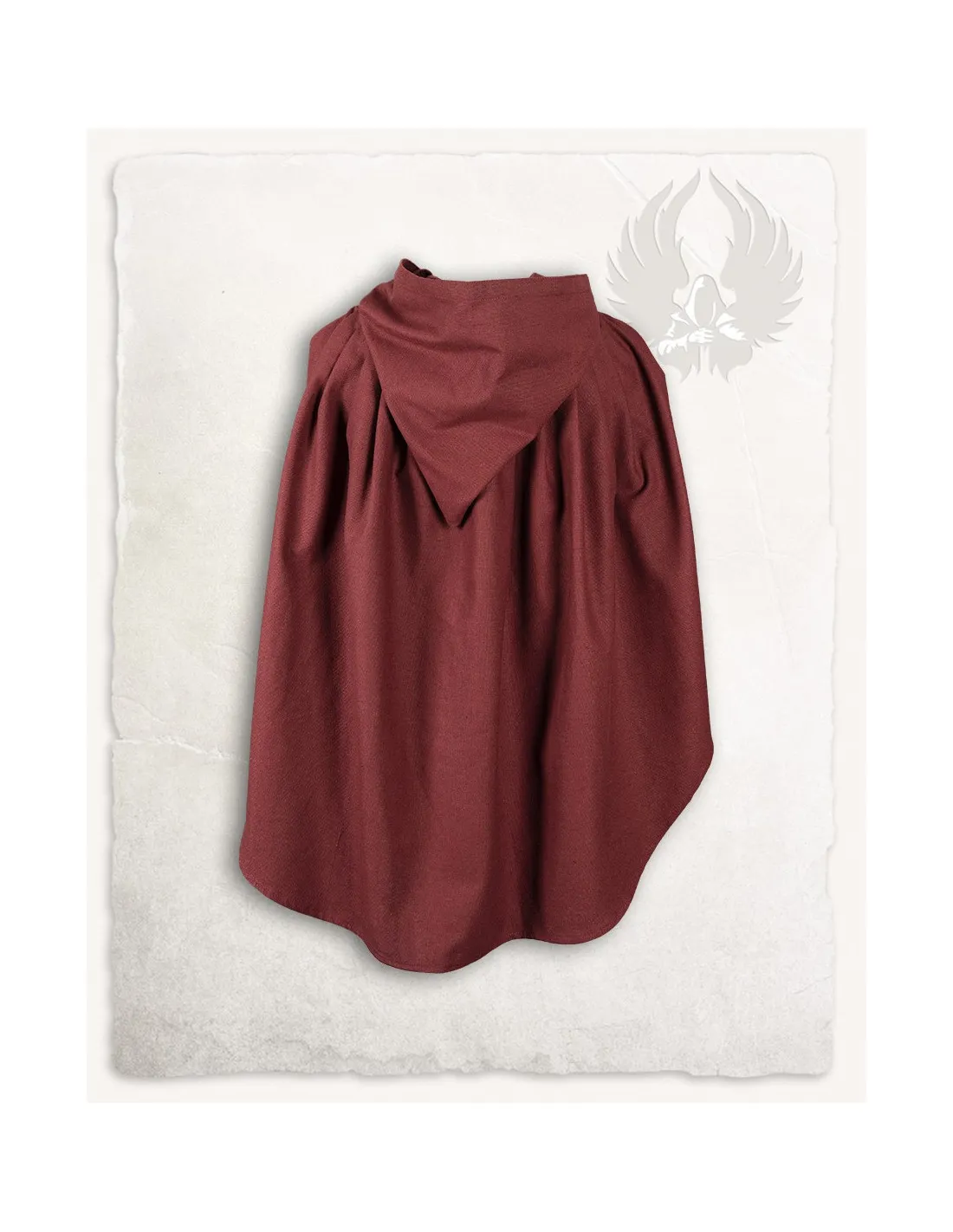 Capa medieval corta de algodón modelo Niko, burdeos