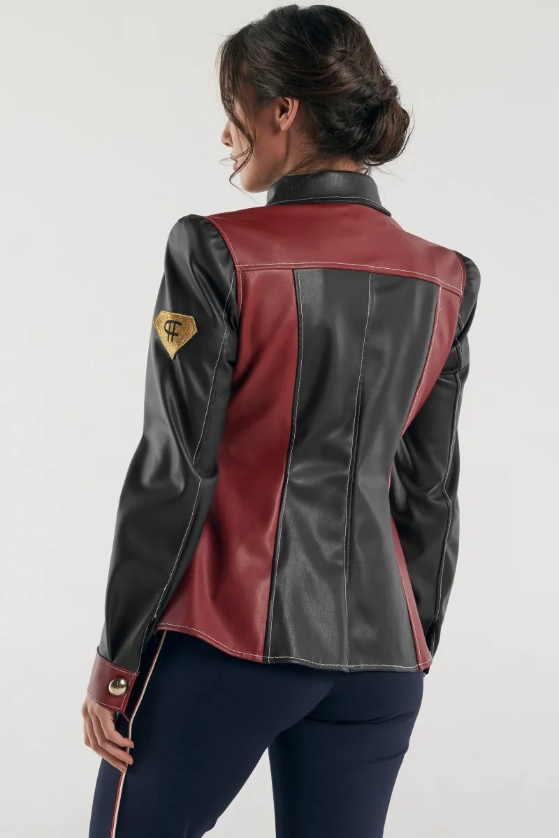 Carmen Horneros chaqueta ecopiel bicolor
