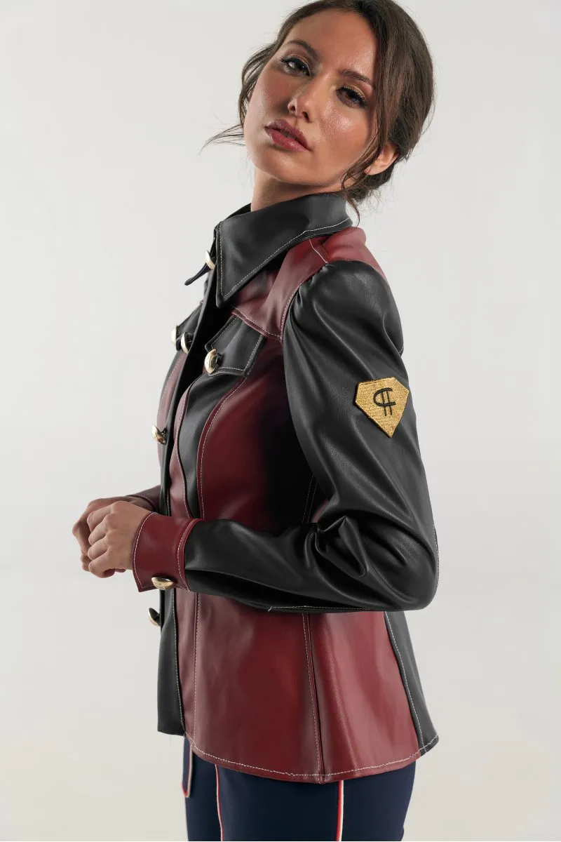 Carmen Horneros chaqueta ecopiel bicolor
