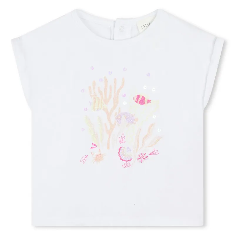 CARREMENT BEAU Camiseta con peces estampados