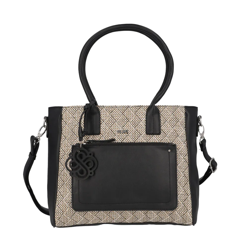 Cartera Tote Bag Uruguay Negra Grande