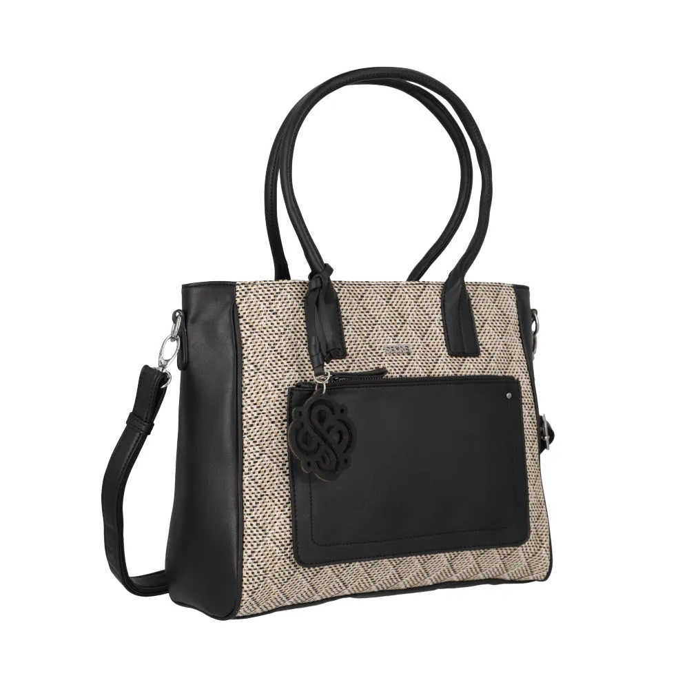 Cartera Tote Bag Uruguay Negra Grande