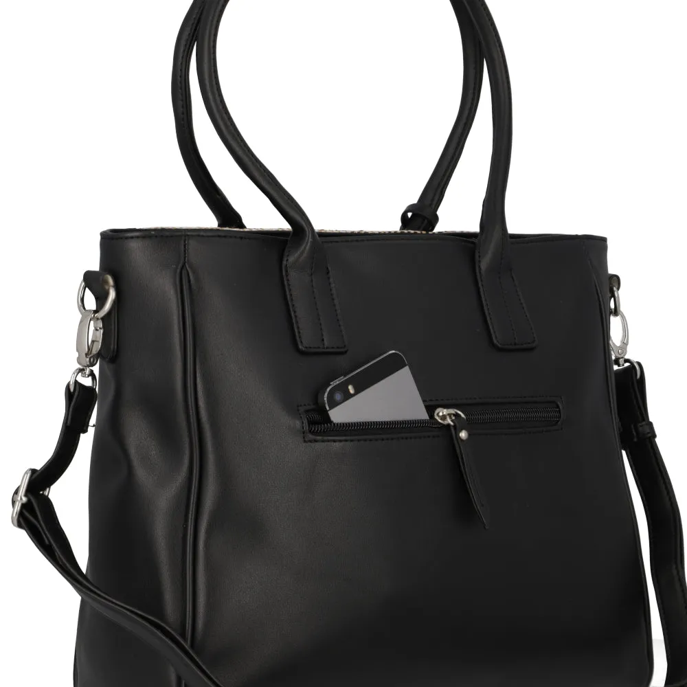 Cartera Tote Bag Uruguay Negra Grande