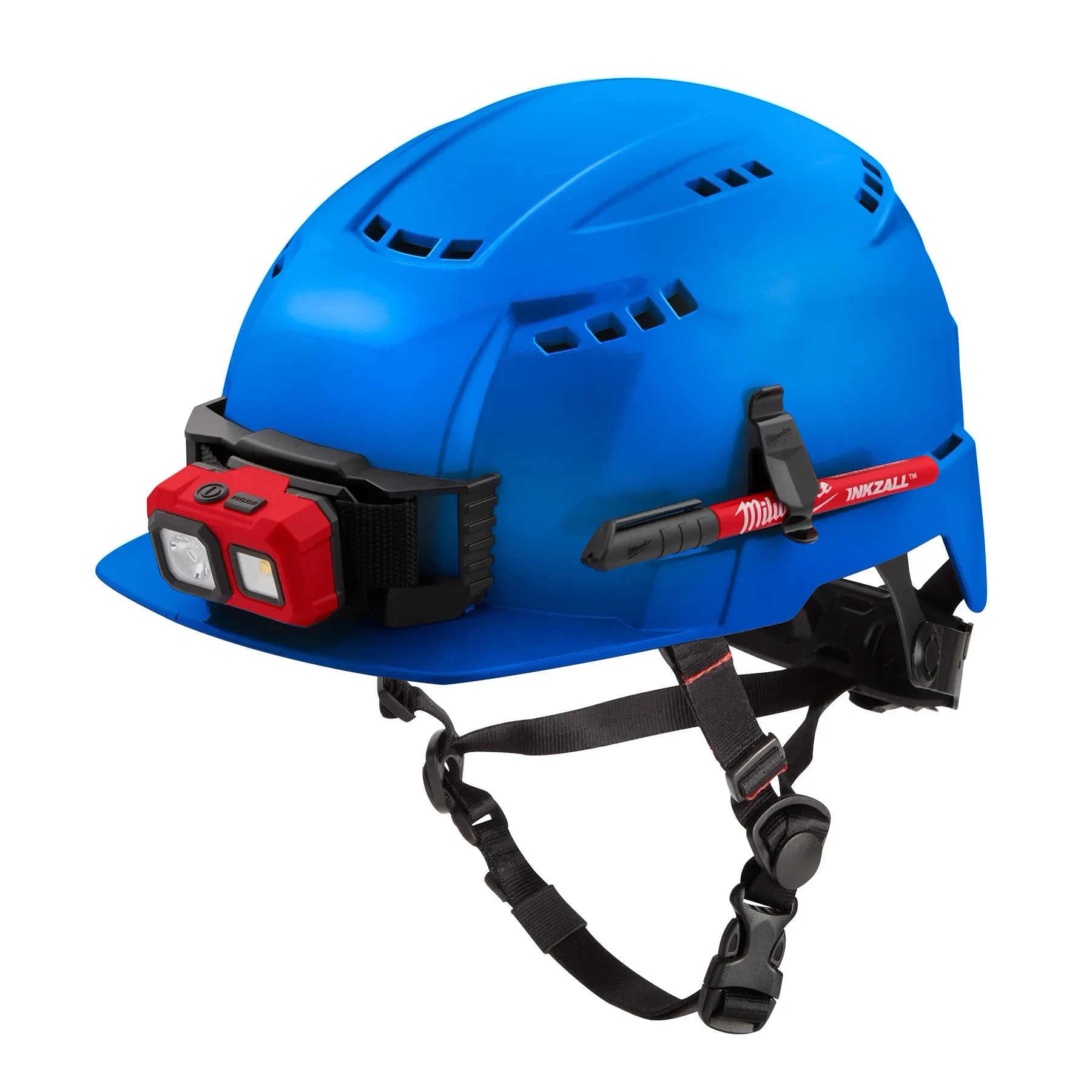 Casco de seguridad de ala delantera azul con ventilación (EE. UU.): Tipo 2, Clase C