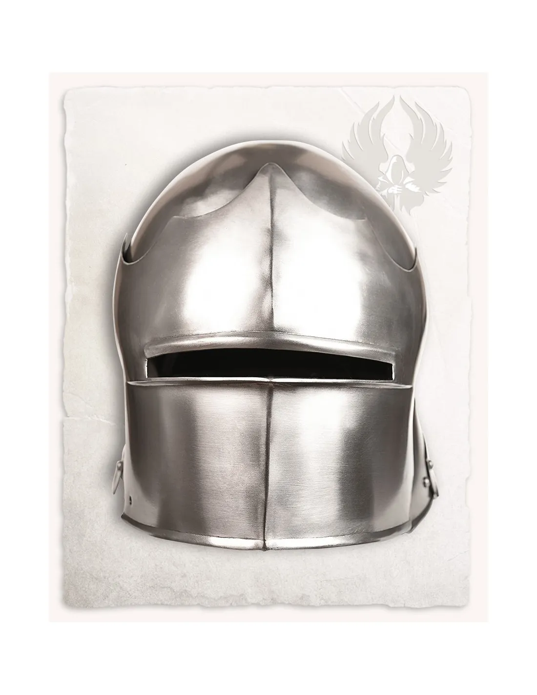 Casco medieval Sallet acero pulido modelo Mathes