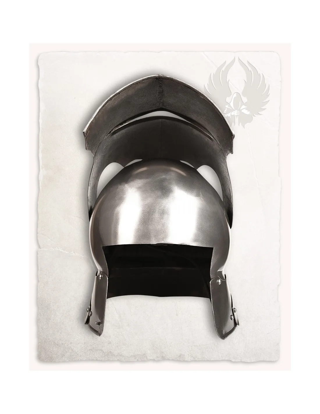 Casco medieval Sallet acero pulido modelo Mathes