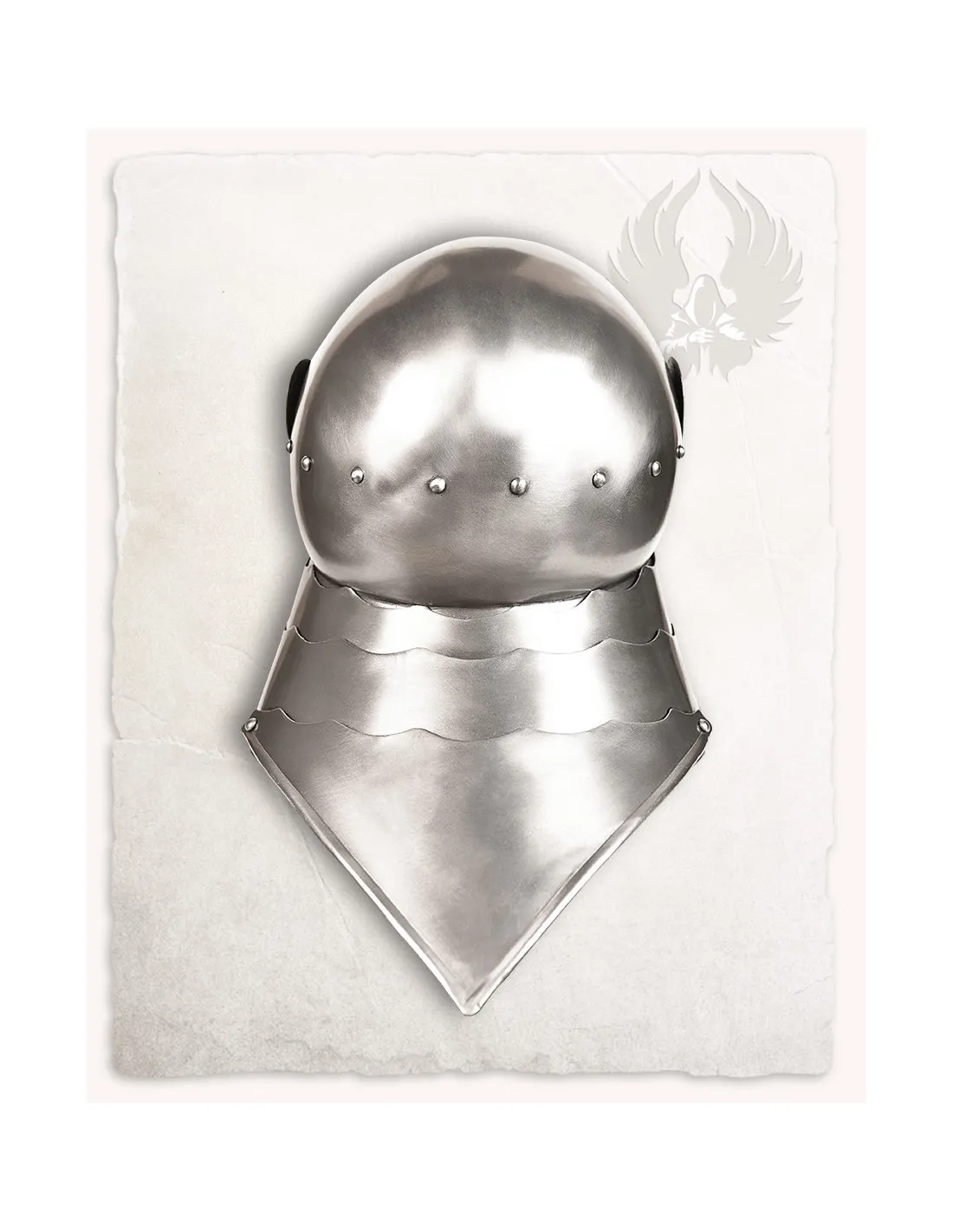 Casco medieval Sallet acero pulido modelo Mathes
