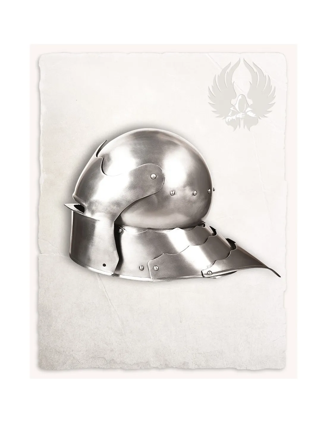 Casco medieval Sallet acero pulido modelo Mathes