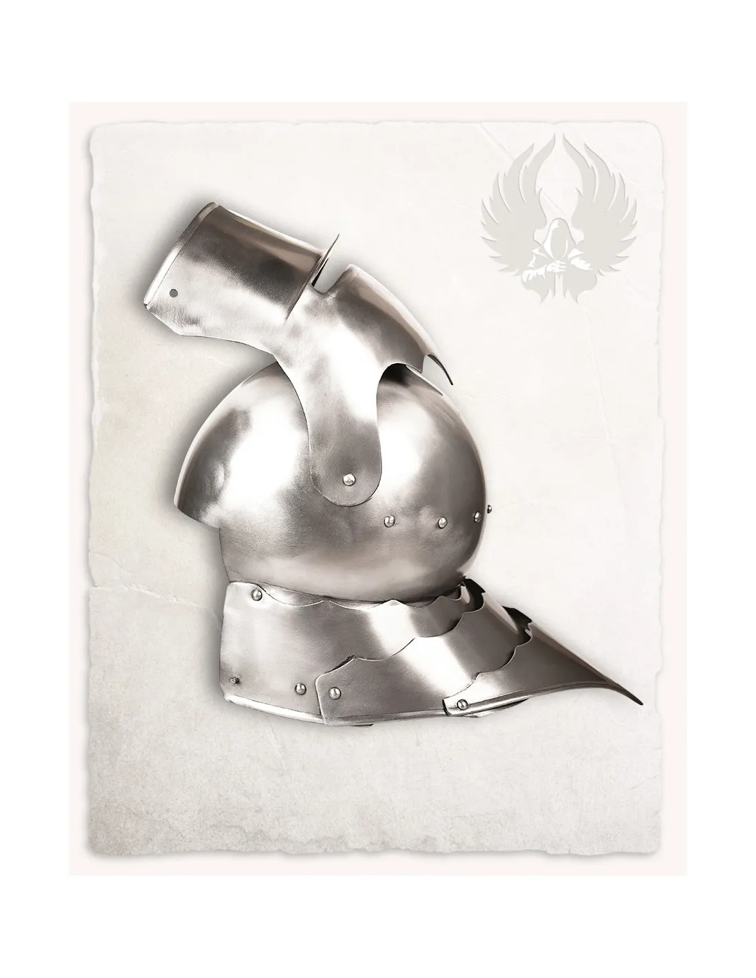 Casco medieval Sallet acero pulido modelo Mathes