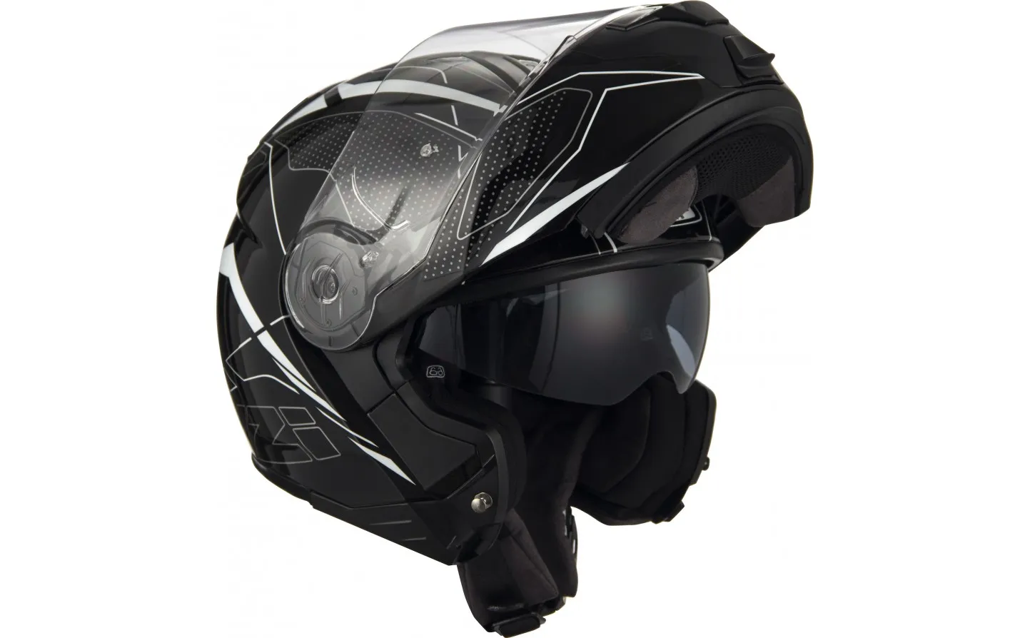 Casco NZI Combi2 Duo Graphics Visor Sword Negro/Blanco Brillo |150299A050|
