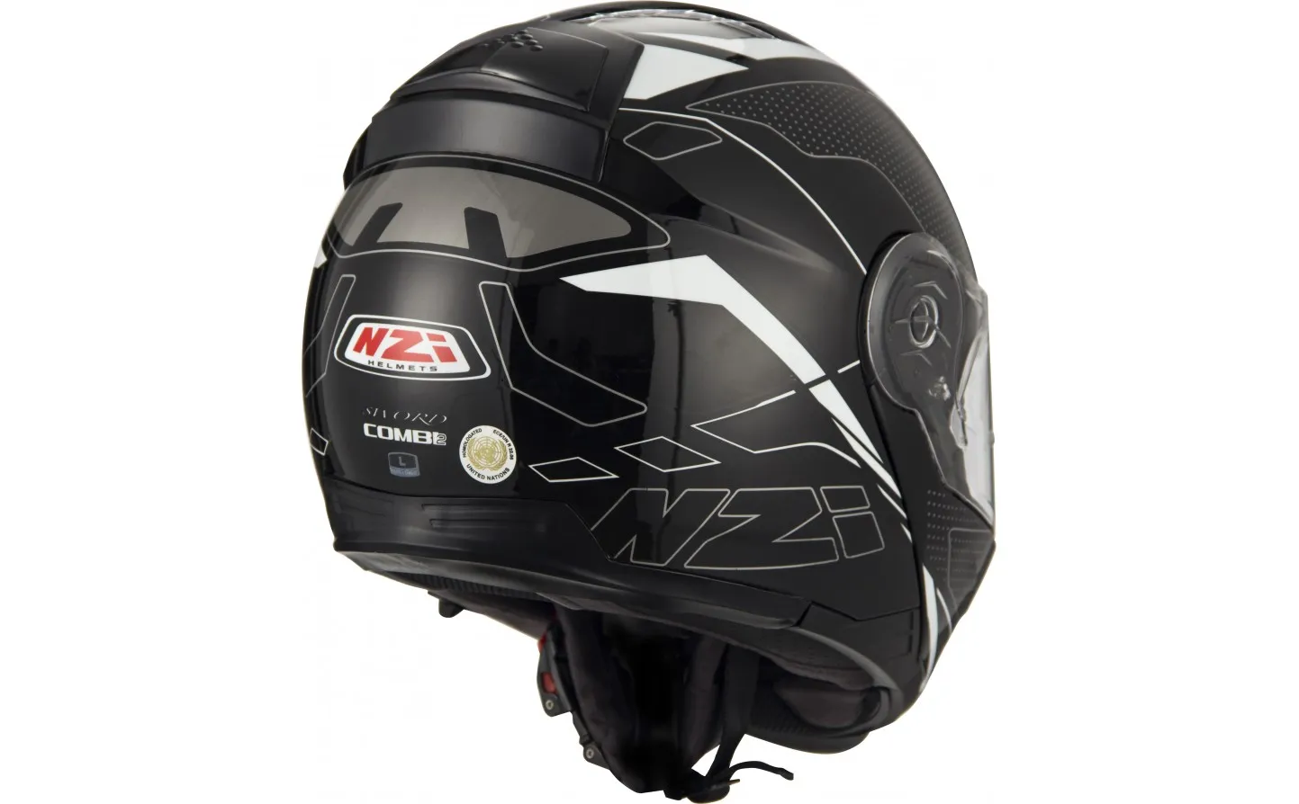 Casco NZI Combi2 Duo Graphics Visor Sword Negro/Blanco Brillo |150299A050|