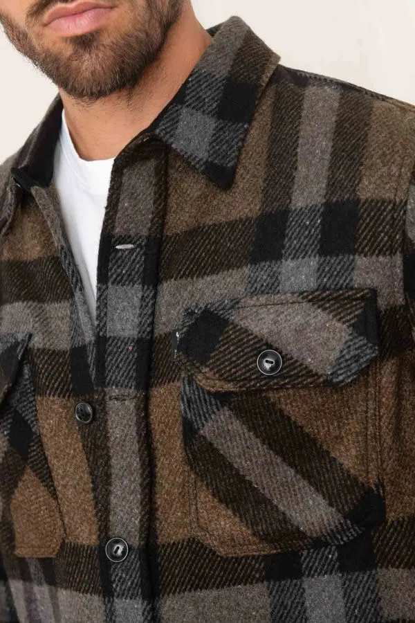 Cazadora Hombre Schott Shcarl4 Khaki Checks