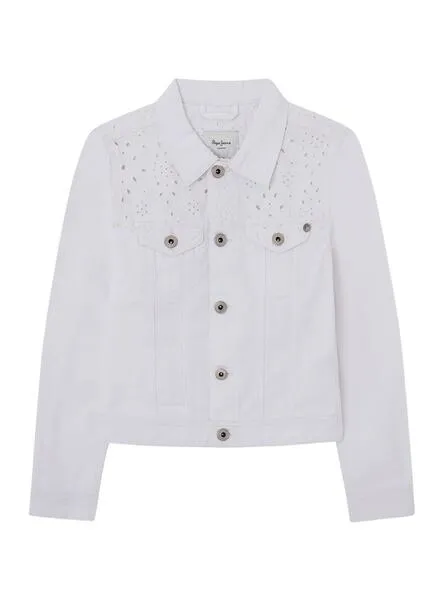 Cazadora Vaquera Pepe Jeans Isa Jacket Blanco Niña