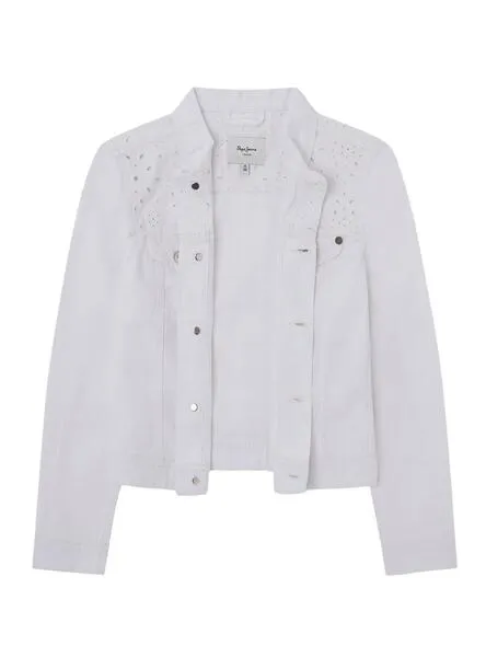 Cazadora Vaquera Pepe Jeans Isa Jacket Blanco Niña