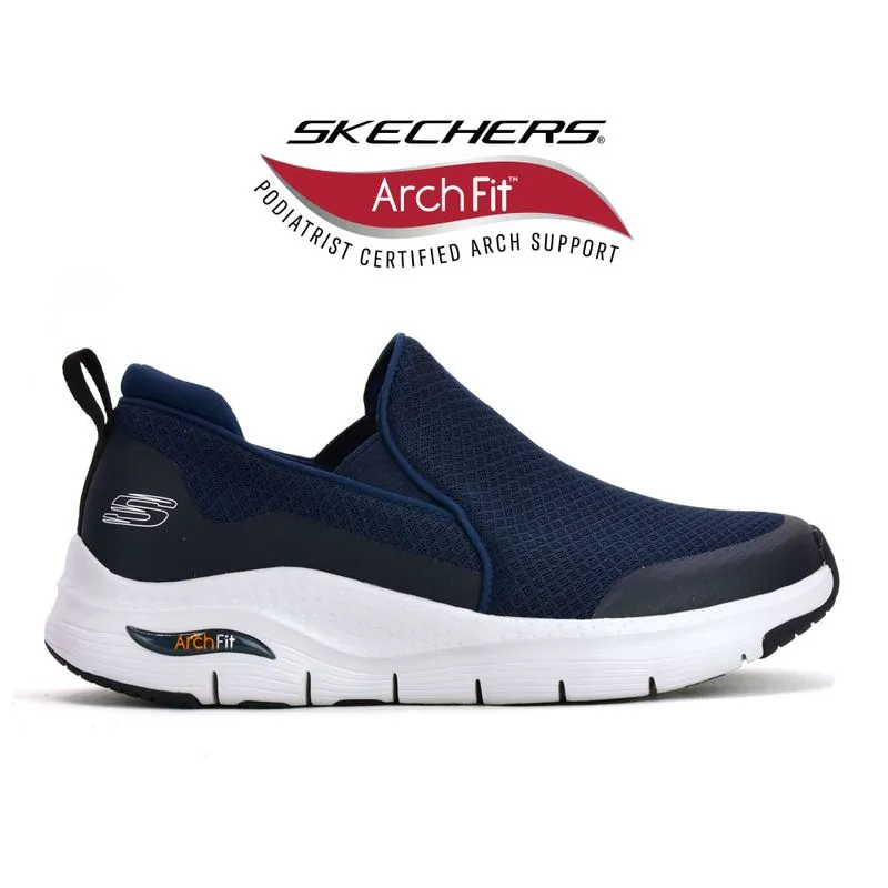 Champion Deportivo Skechers Arch Fit Banlin Wide Fit Horma Ancha Navy