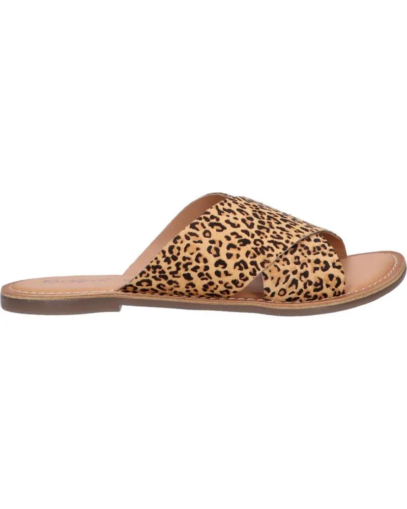 CHANCLAS DE MUJER KICKERS 70031850 DIAZ2 113 BEIGE IMPRIME LEOPARD