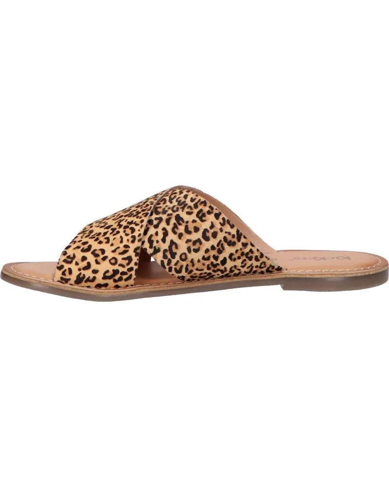 CHANCLAS DE MUJER KICKERS 70031850 DIAZ2 113 BEIGE IMPRIME LEOPARD