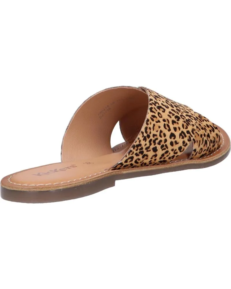 CHANCLAS DE MUJER KICKERS 70031850 DIAZ2 113 BEIGE IMPRIME LEOPARD