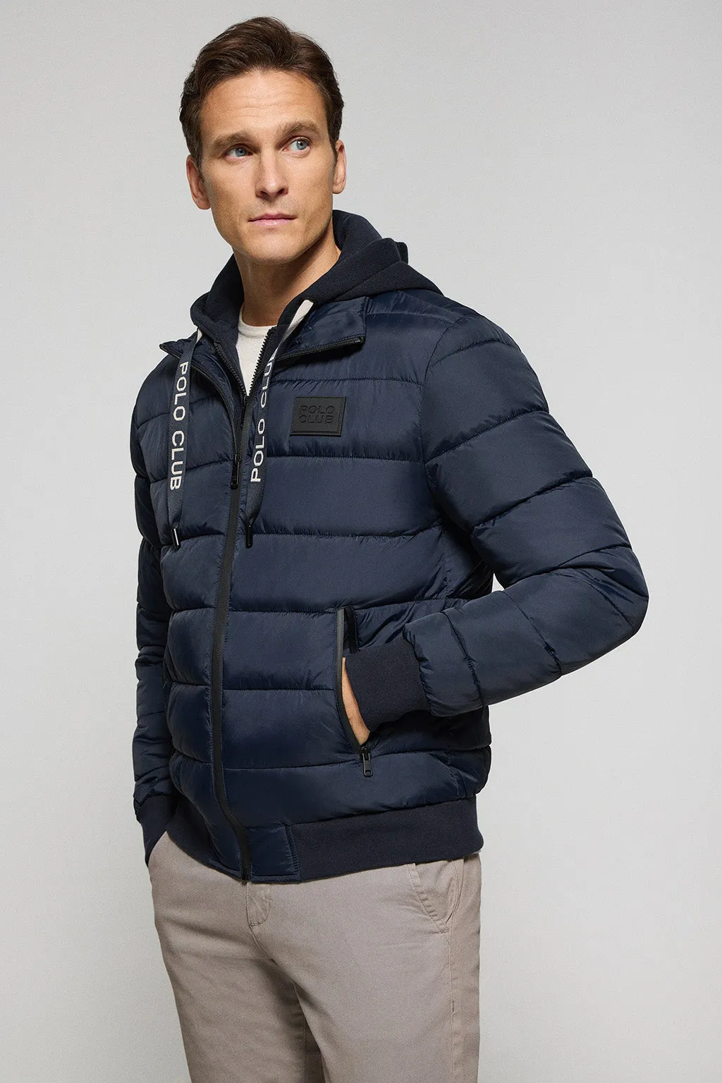 Chaqueta acolchada azul marino Canyon con detalles Polo Club